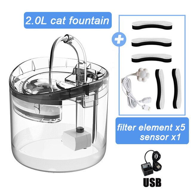 Automatic Cat Water Fountain Sensor Filter Water D... – Grandado