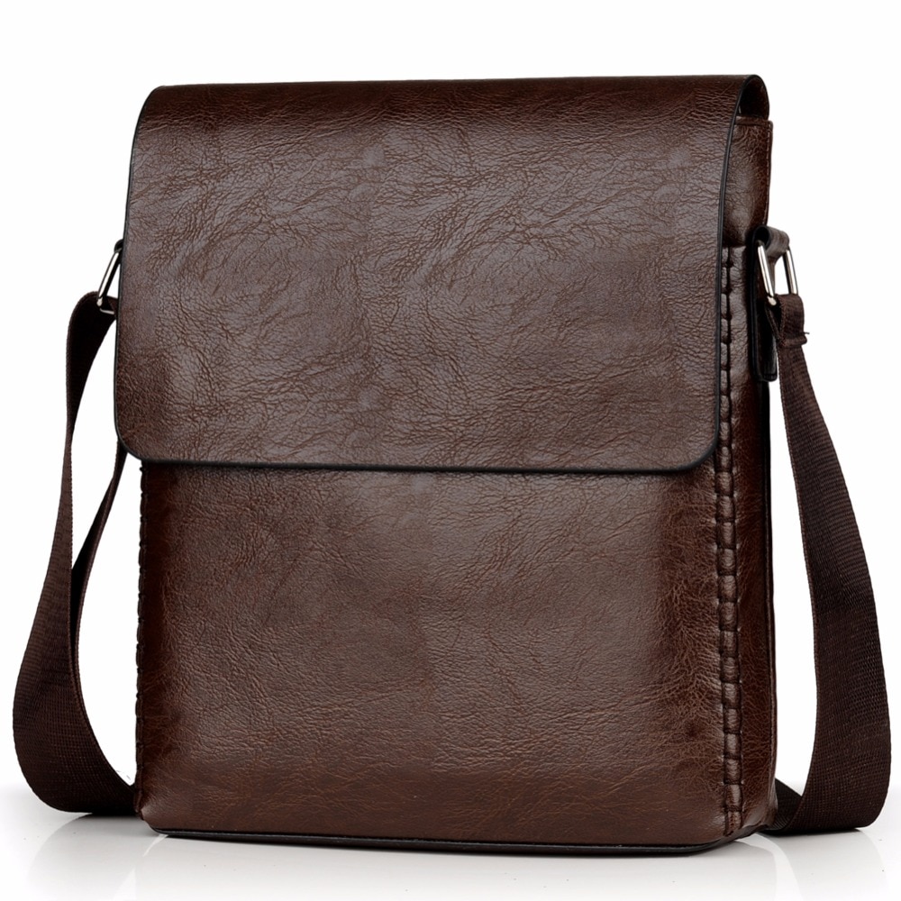 Crossbody Bags For Men PU Leather Shoulder Bag Male Casual Simple Knitting Messenger Bags Men's Business Hand Bag