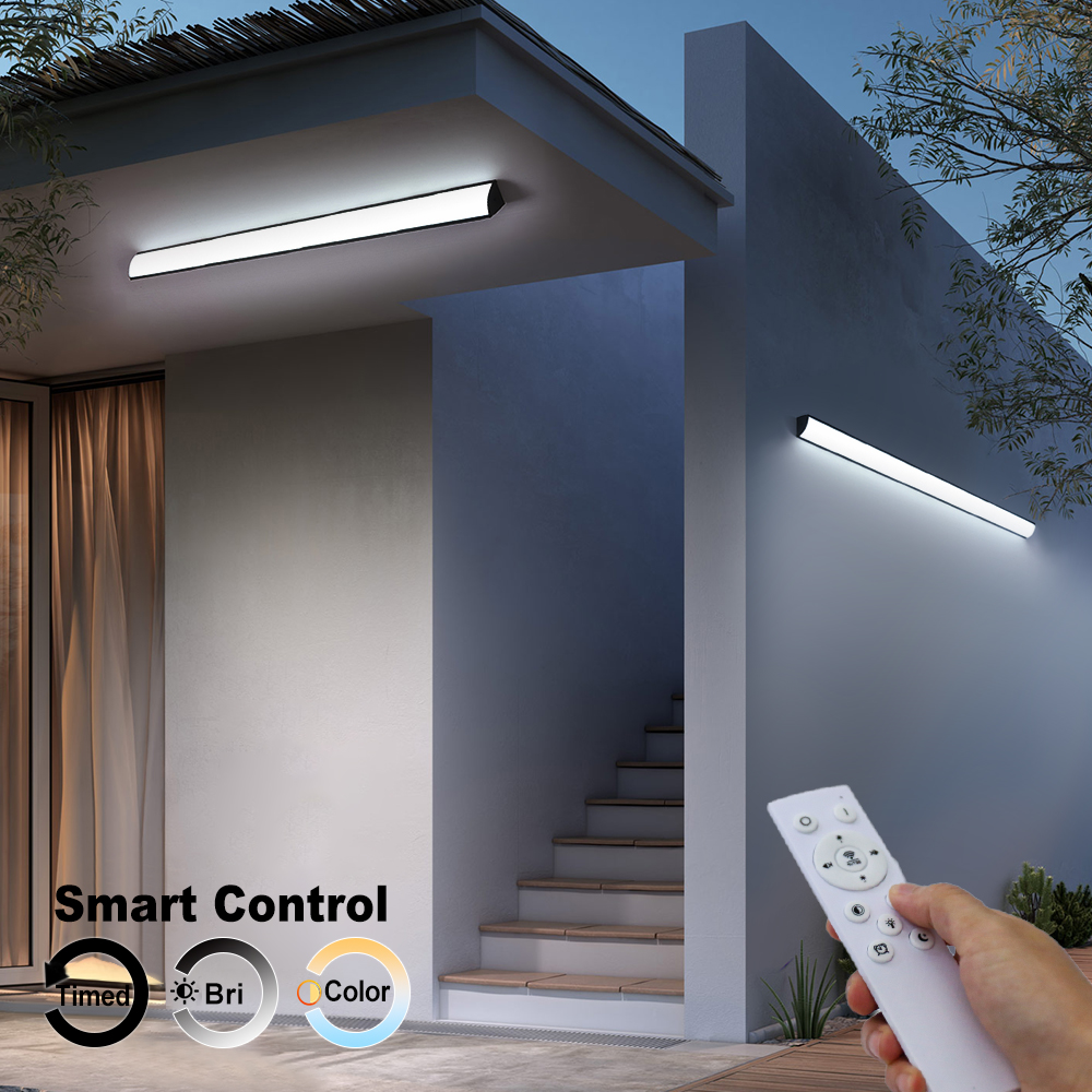 Lámpara de pared de tira larga impermeable moderna IP65 luces de pared LED para exteriores jardín Villa porche patio aplique luz iluminación exterior