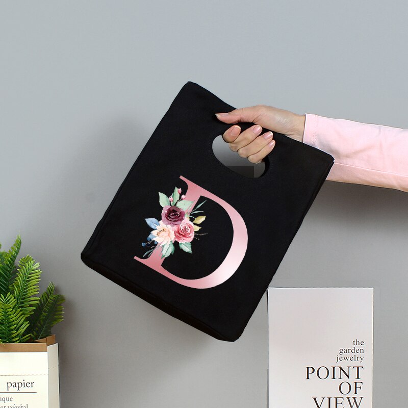 Różowe litery Unisex przenośna torba na Lunch izolowane pudełko na Lunch Tote Bag biuro lodówka pojemnik torba do przechowywania żywności Tote Bag: 9pinkD