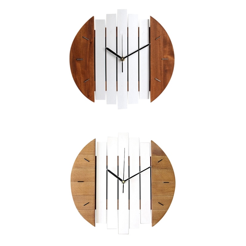 Reloj de pared de madera, moderno, Vintage, rústico, desgastado, reloj de arte silencioso, decoración del hogar