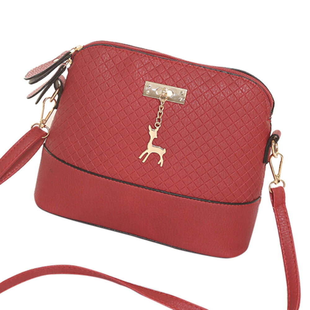 Bolso cruzado de cuero para Mujer, pequeño ciervo Bandolera de hombro con lentejuelas, Bandolera para Mujer, #50: Red