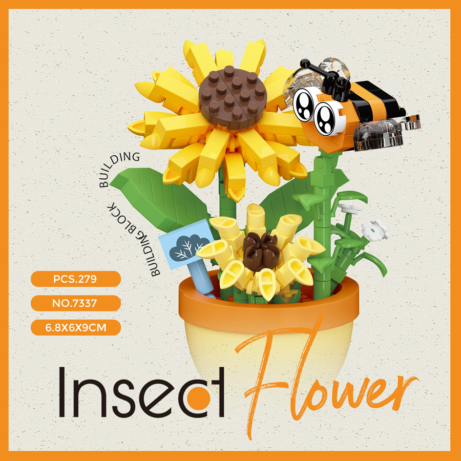 Bloempot Bouwstenen Bloemen Insect Serie Diamant Bakstenen Kinderspeelgoed Bij Vlinder Libel Tuinspeelgoed Decoraties