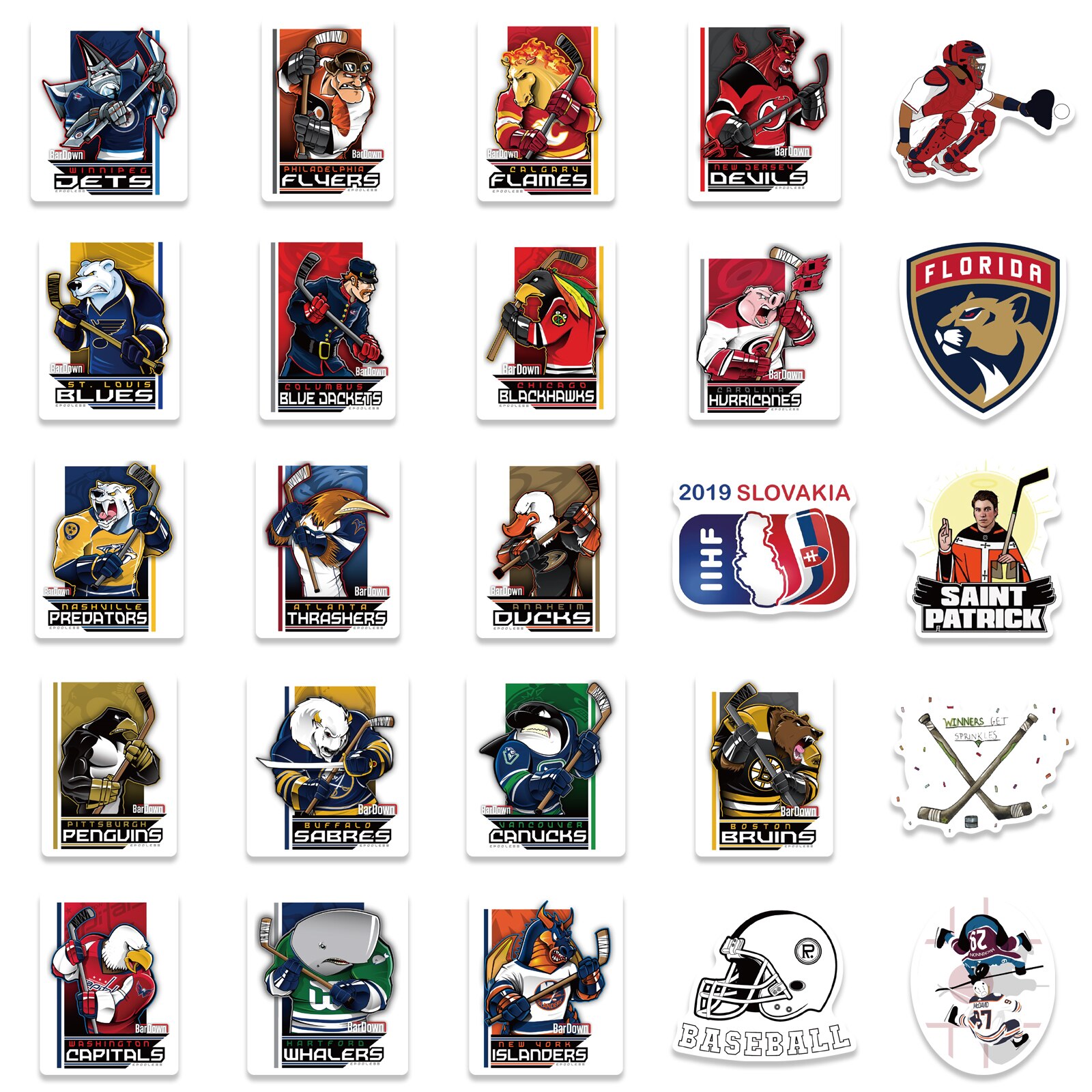 10/30/50 stück eishockey-sport-graffiti-aufkleber, wasserfest, für laptop, gitarre, koffer, dekoration