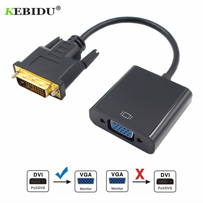 Kebidu Full Hd 1080P DVI-D Naar Vga Actieve Adapter Converter Kabel 24 + 1 Pin Male Naar 15Pin Vrouwelijke monitor Kabel Voor Pc Videokaart