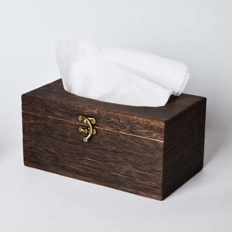 Wood Tissue Box Napkin Cover Home Hotel Pub Cafe Car Paper Holder Case Bathroom Facial Tissue Box Holder Cover Napkin Dispenser