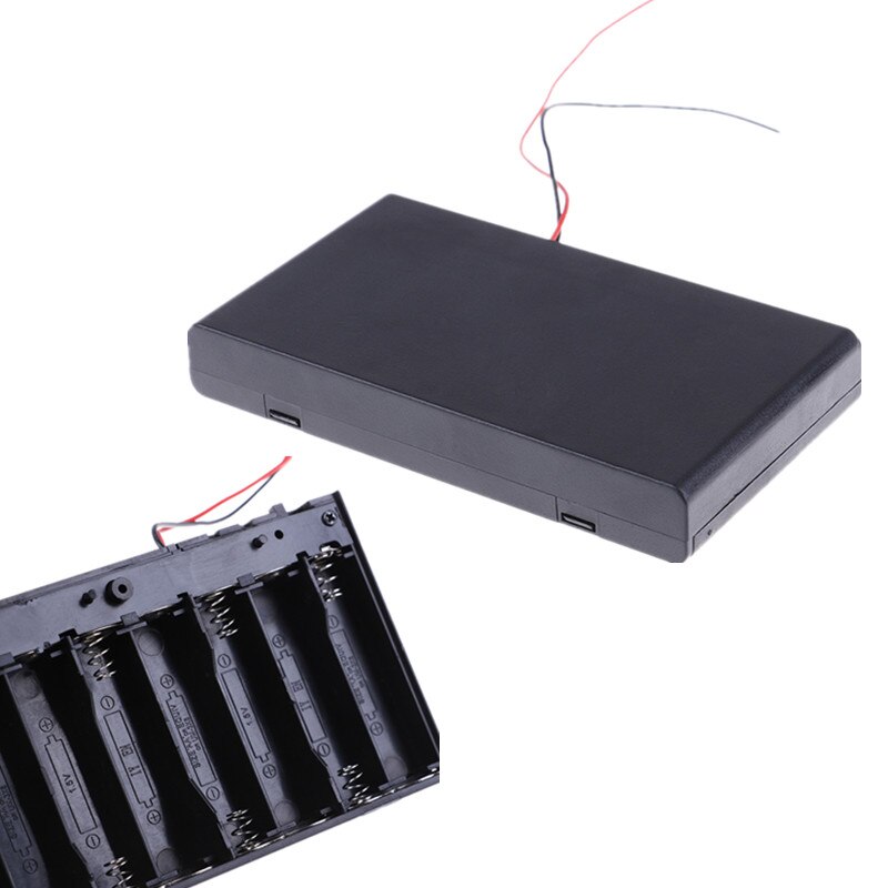 On/off 8x1.5V 12V 8AA 2A batterie boîte de rangement 8 AA support de batterie avec interrupteur fils fils bricolage 8 fente AA 8XAA 8 X AA
