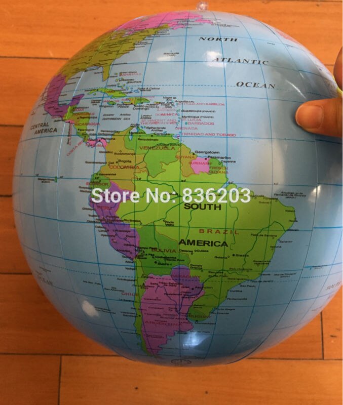 1 pc 25 CM Globe carte gonfler gonflable terre ronde monde enseignant ballon de plage géographie Illustration détaillée enseignement aide jouet PVC