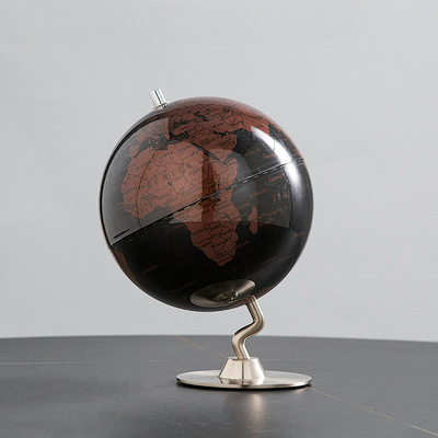 Globo do mundo do Desktop, acessórios Home Retro da decoração, luz da terra, ornamentos luxuosos do globo, mapa do mundo, escritório da geografia, 14cm