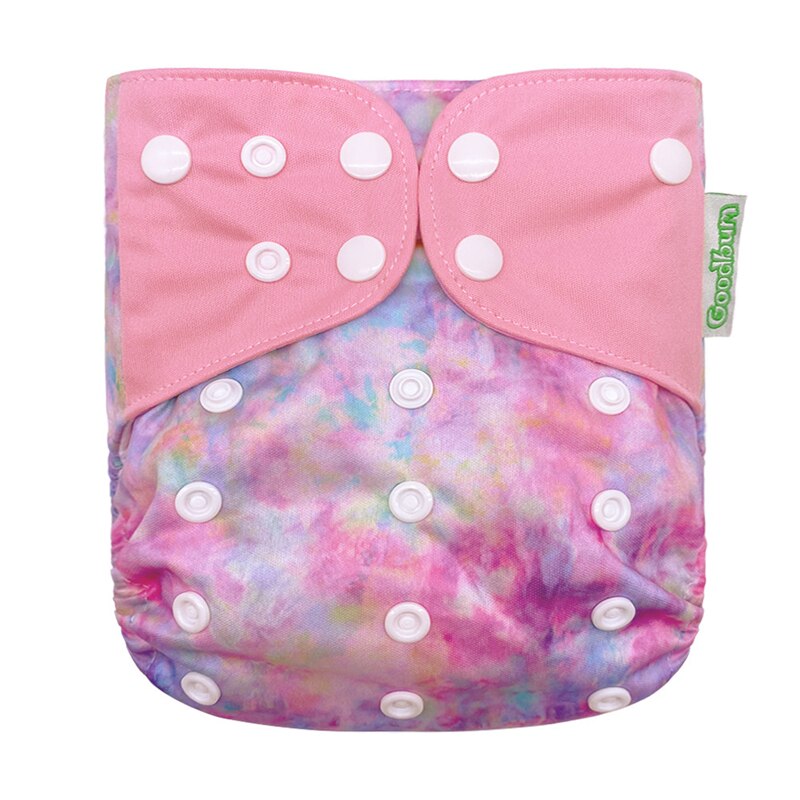 Babytygsblöjor återanvändbara tvättbara blöjor med tryck en storlek passar alla vattentäta babyblöjor blöjficka: 011