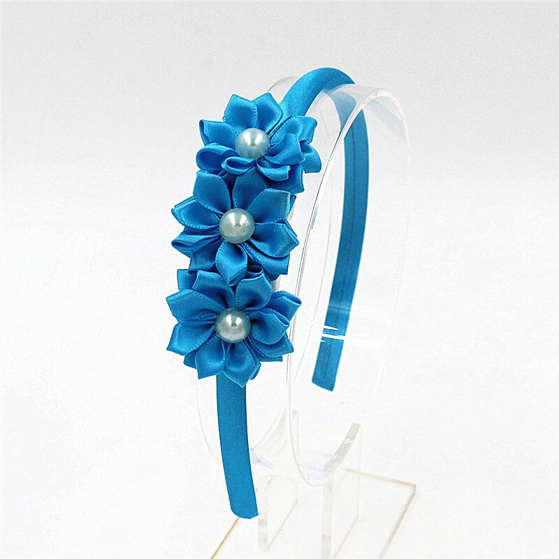 Hairband Pearl Flower Hair Accessories Hairbands beautiful hair hoop hair Princess Headbands Girls Hair Accessories: Blue