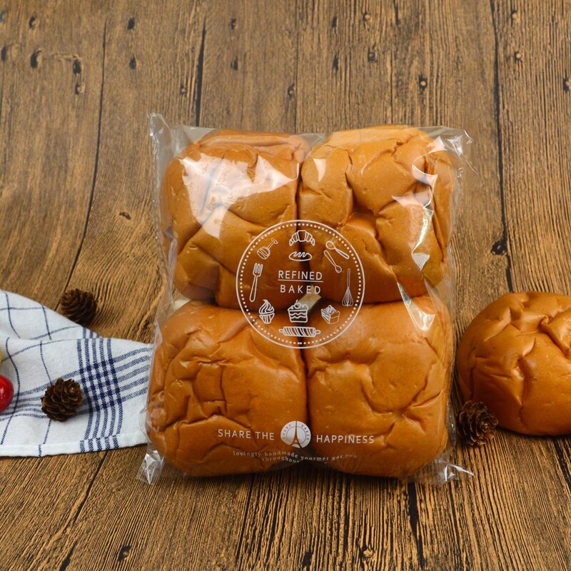 Sachets à biscuits adhésifs pour pâtisserie | 500 pièces, , sachet à pain Transparent, sachet d'emballage pour magasin de desserts