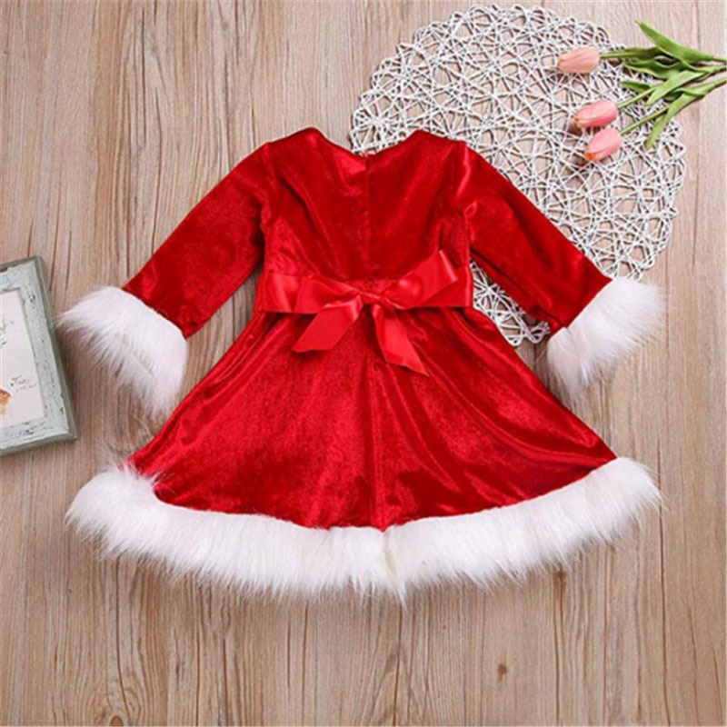 Emmababy børn piger julen runde santa kjoler fritid komfort baby pige kostume linning kjole