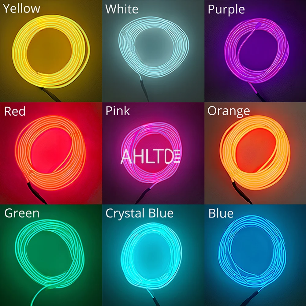 Auto DIY Flexible Ambient Light Party Atmosphere Diode 1M/2M/3M/5M Car Interior Led Decorative Lamp EL Wiring Neon Strip DC 12V