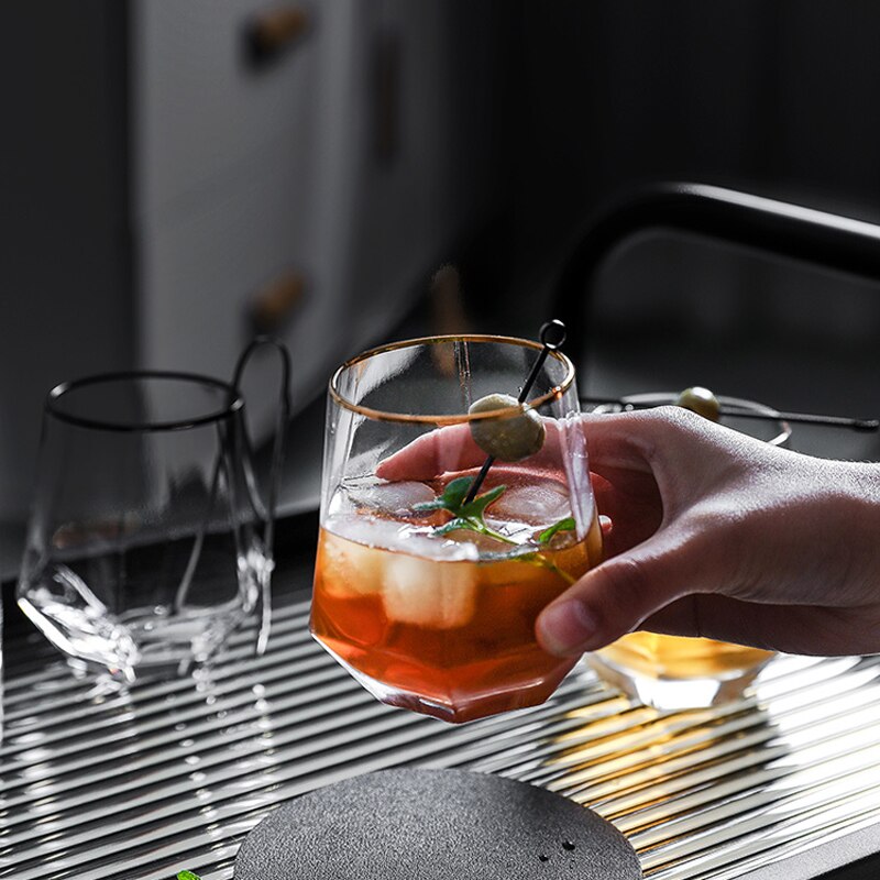 Géométrie verre diamant cristal verre tasse Cocktail whisky thé café eau tasse lait vin Transparent gobelet tasse verres à liqueur