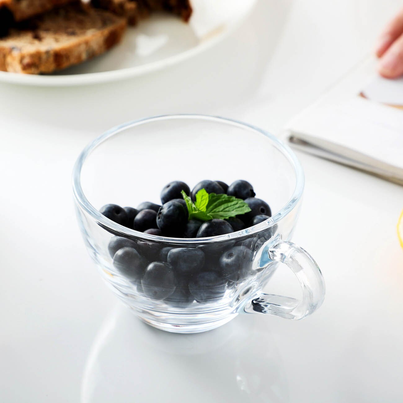 1PC Thickent Double Wall Tea Glass Cup Breakfast Salad Bowl Household Glass Drink Juice Milk Cup With Handle