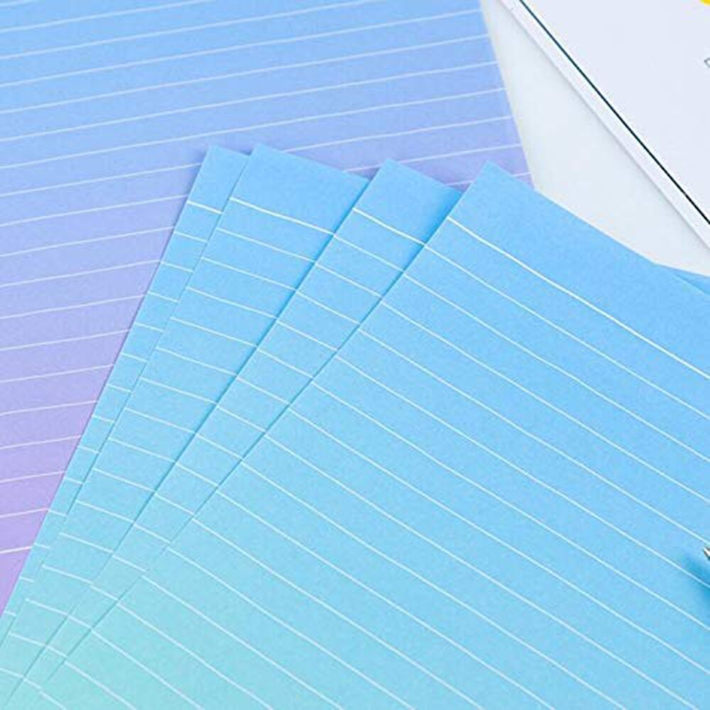 Graduated Color Letter 4 PCS Writing Lined Paper and 2 PCS Envelopes Stationary Set For Kids Boys Girls Office School