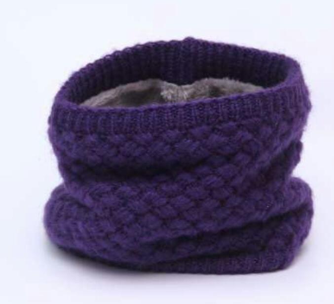Winter Gebreide Unisex Sjaals Warme Kraag Bandana Acryl Solid Ring Sjaal Dikke Multifunctionele Naadloze Tubular HY127: Paars