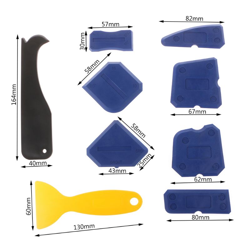 9 Pcs Siliconenkit Schraper Kit Breeuwen Grouting Afwerking Gereedschap Kalefateren Remover Cleaner Hand Tool N1HF