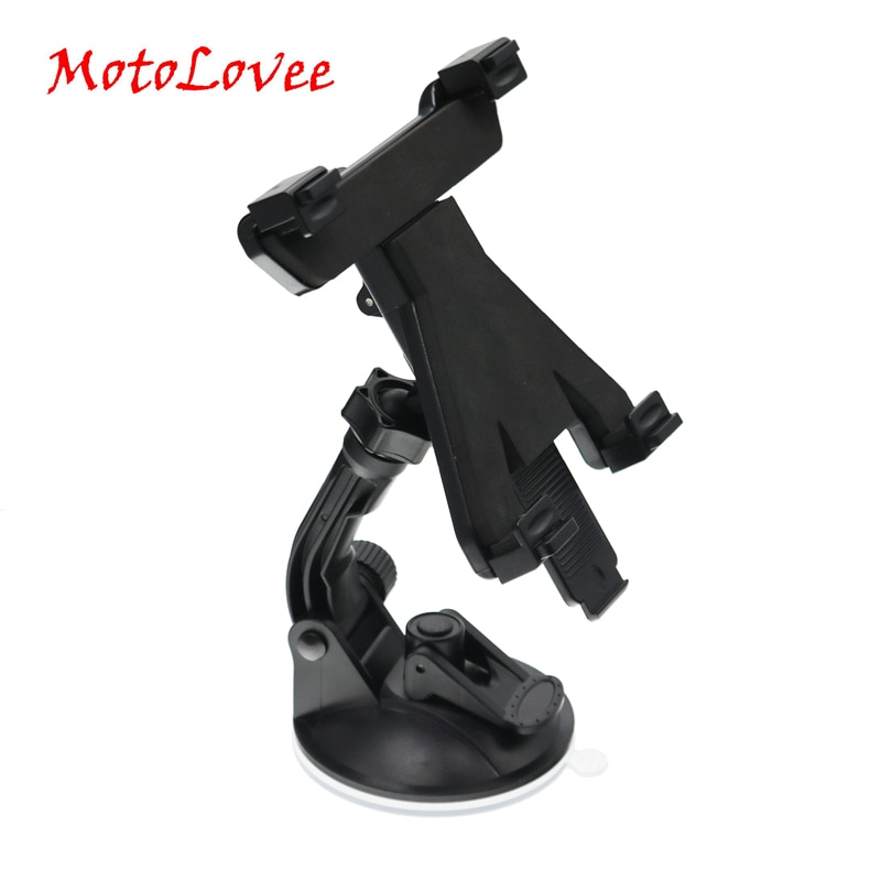 Motolovee justerbar bil tablet holder universal 360 rotations bil forrude sugekop montering holder stand beslag til ipad