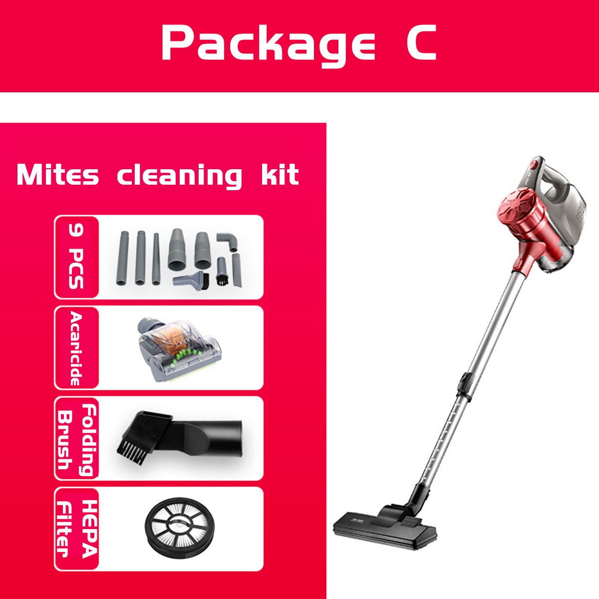 2IN1 600W 220V Vacuum Cleaner Portable Household 13000pa Mute Vacuum Cleaner Handheld Dust Collector Aspirator Vacuum Cleaner