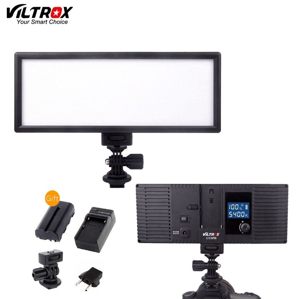 Viltrox L132B LED Video Licht Ultra Dunne LCD Display Dimbare Studio LED Light Lamp Panel voor DSLR Camera DV Camcorder + batterij
