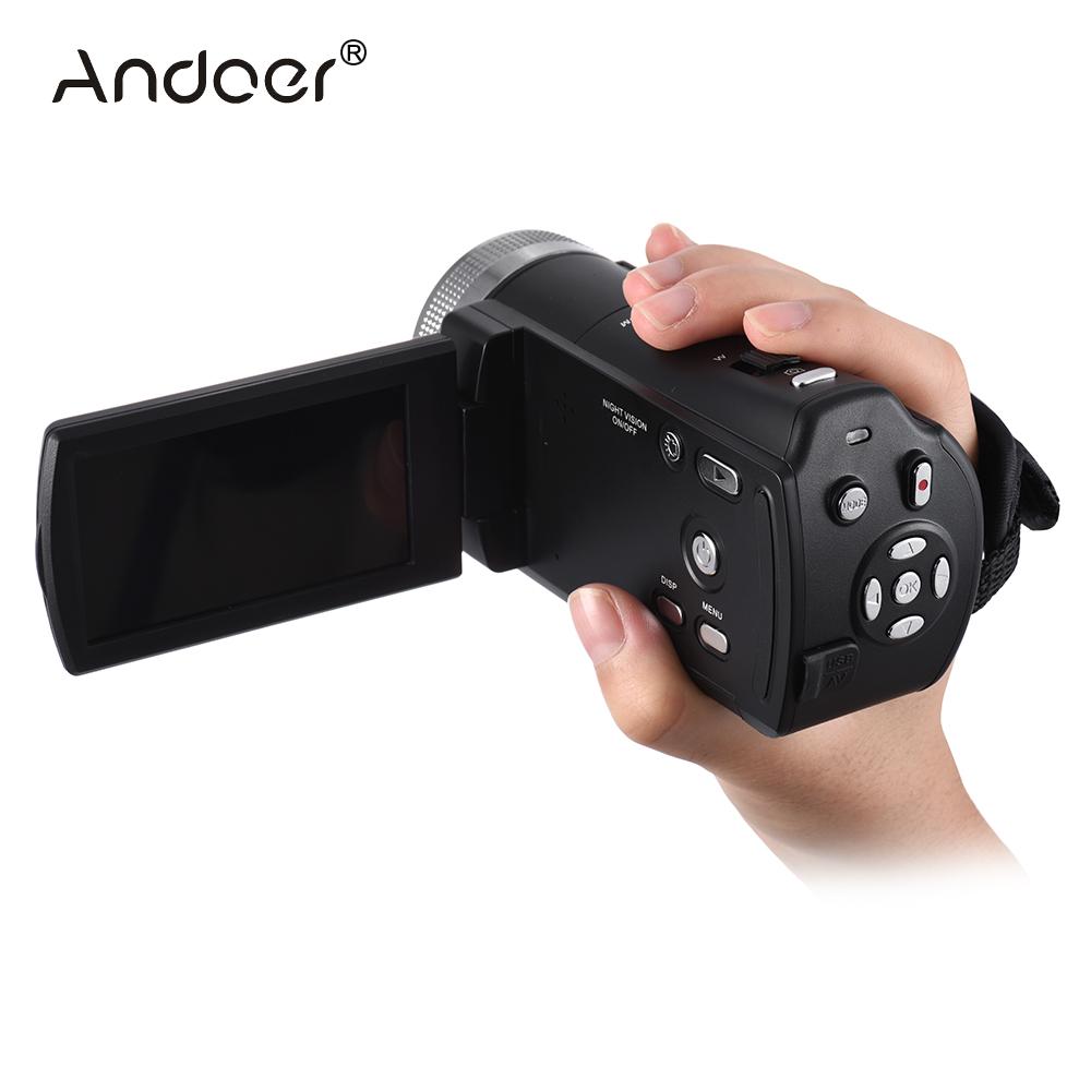 Andoer V12 16X Digital Zoomen Aufnahme Video Kamera 1080P Kamera Camcorder mit 3,0 Zoll LCD Drehbarer Bildschirm Max. 20 mega Pixel