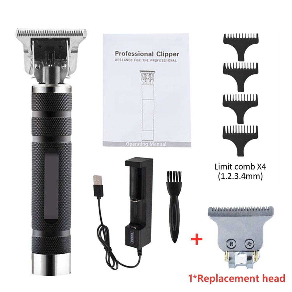 Professionele Oplaadbare Tondeuse Kapper Carving T Outliner Blade Kappers Tondeuse Scheren Cuttting Machine: T1 B without box set