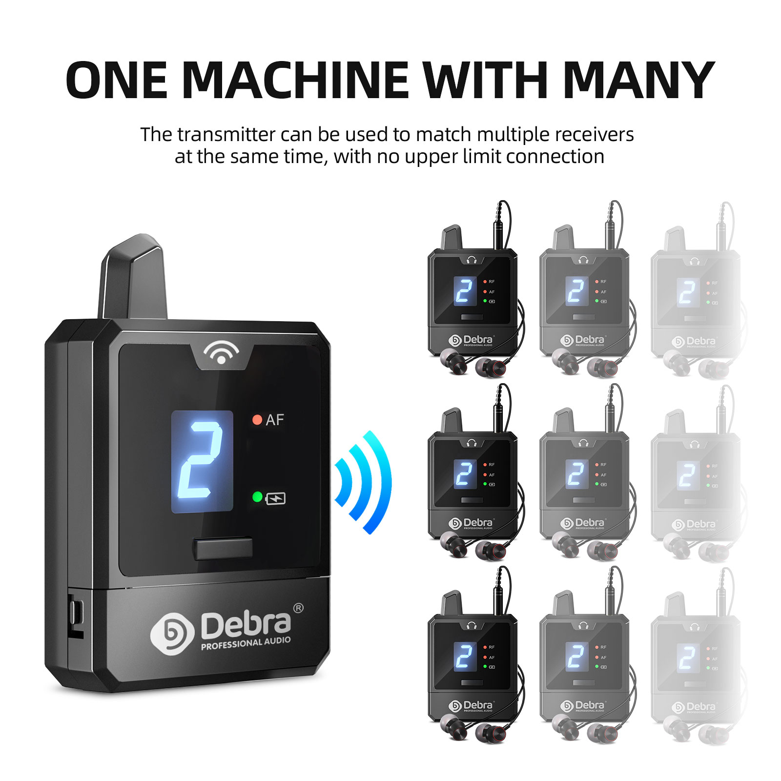 Debra Audio IEM Er-Mini sistema de Monitor intrauditivo inalámbrico portátil Li-on recargable para monitoreo de escenario de Audio