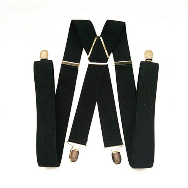 Pantalones con tirantes elásticos para hombre Y mujer, ropa de Unisex, Liga delgada Y trasera: Black