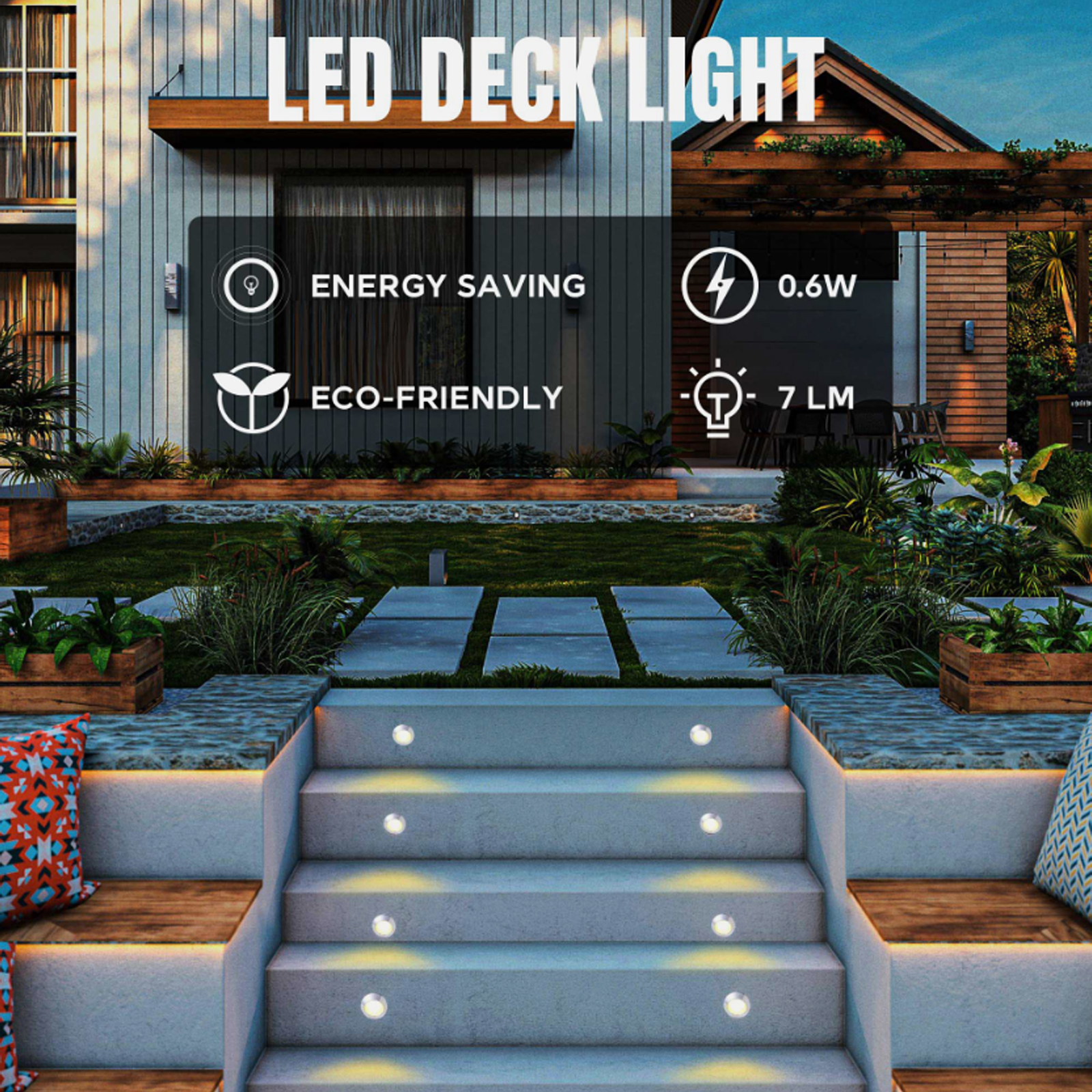 10/16PCS LED Deck Light Outdoor Wateroof DC12V Recessed Underground Bulb Lamp EU/AU/UK/US Plug For Courtyard Garden Step Stairs