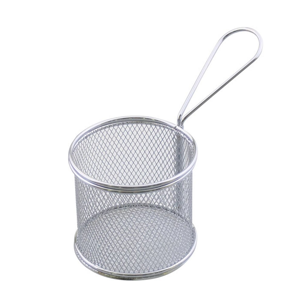 Portable Chips Mini Fry Basket Strainer Fryer Chef Cooking Colander Tool French Fries Snack Basket Home Kitchen Gadgets: A