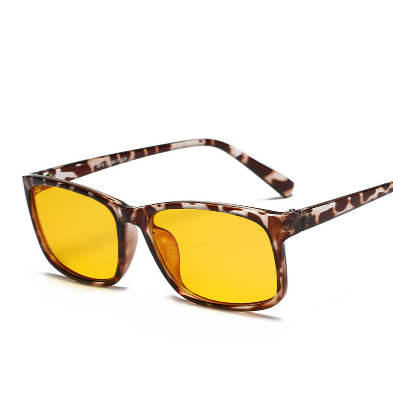 Elbru Vierkante Brilmonturen voor Mannen Vrouwen Anti Blauw Licht Computer Gaming Bril Clear Geel Lens Nachtzicht Brillen: T13