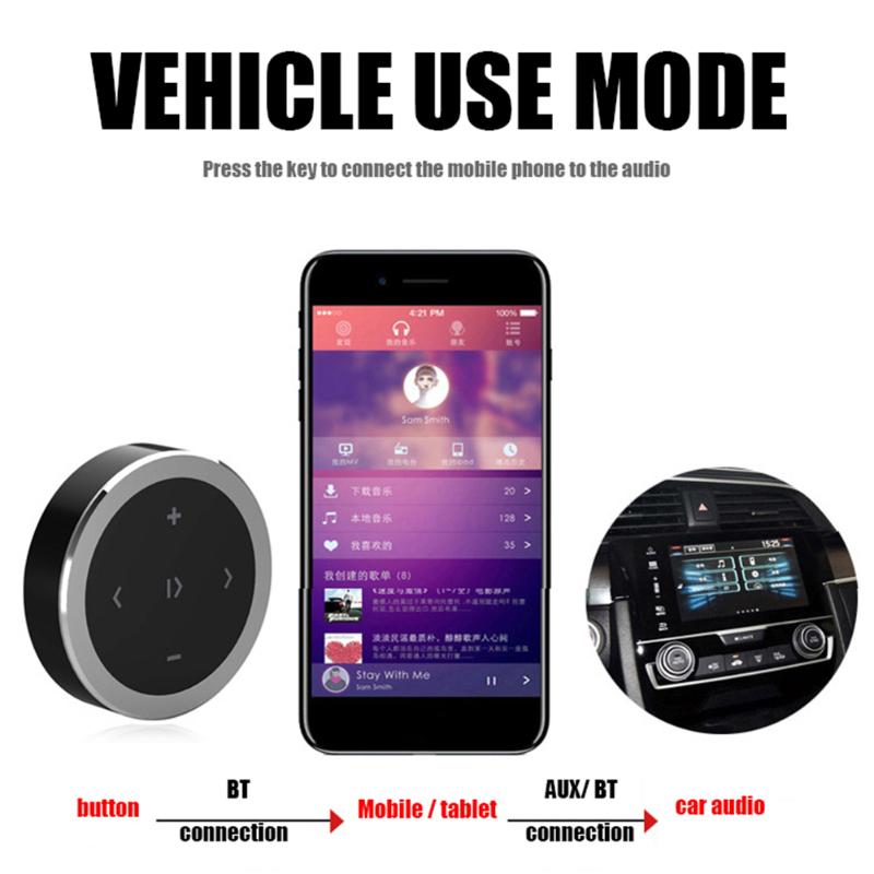 Vodool Auto Stuurwiel Draadloze Bluetooth Afstandsbediening Auto Dvd Media Knop Afstandsbediening Voor Iphone Ipad Telefoon Tablet