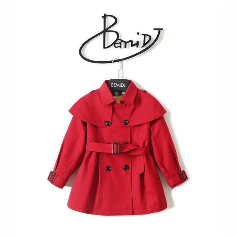 Trench-Coat à Double boutonnage pour fille, manteau coupe-vent de pour adolescente, automne hiver