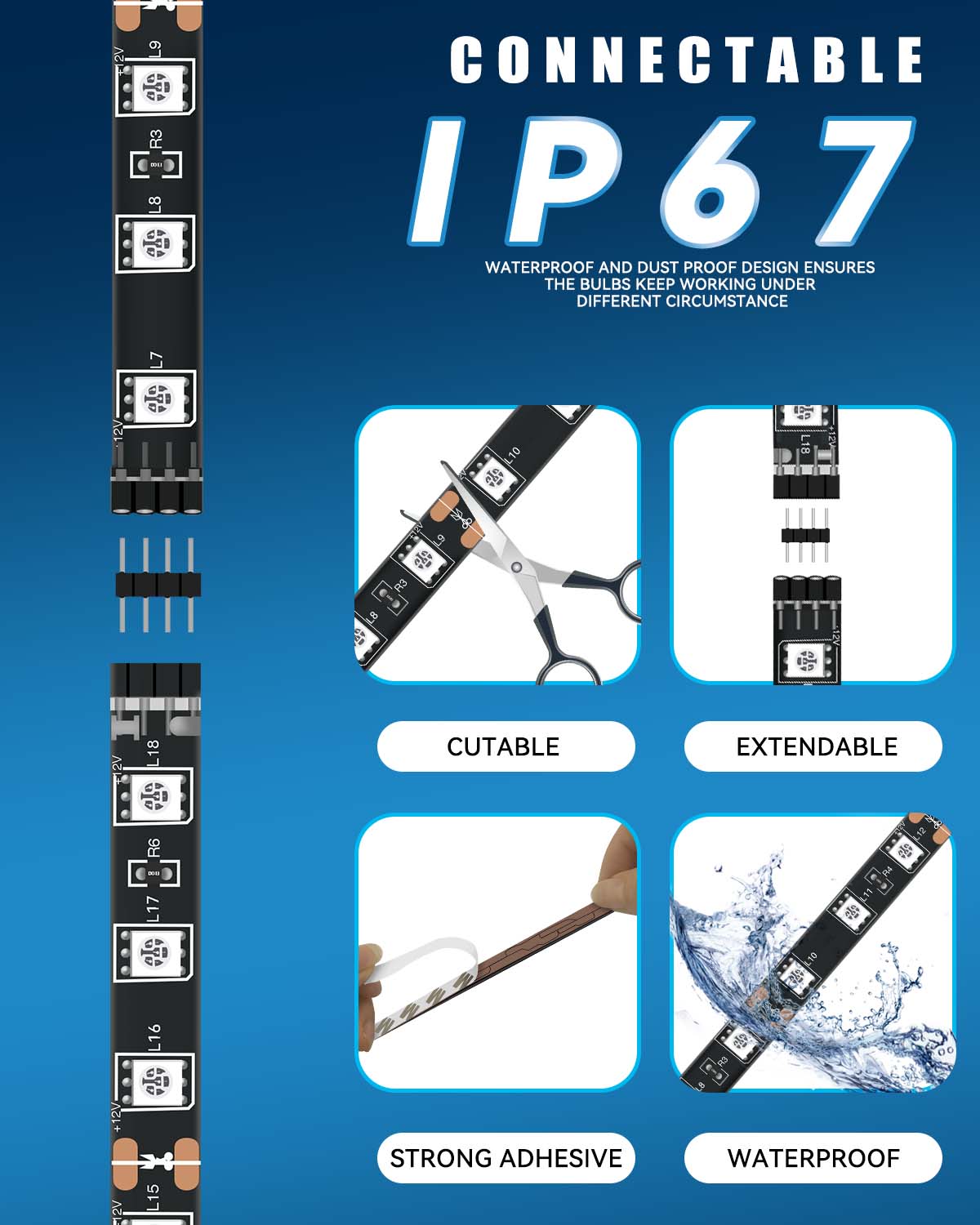 2 Stuks 60Cm 24Inch Led Strip Licht 5050LED 36SMD Voor Richtingaanwijzer Drl Rijden Licht Auto Motor Boot rv Trailer Decoratieve Licht