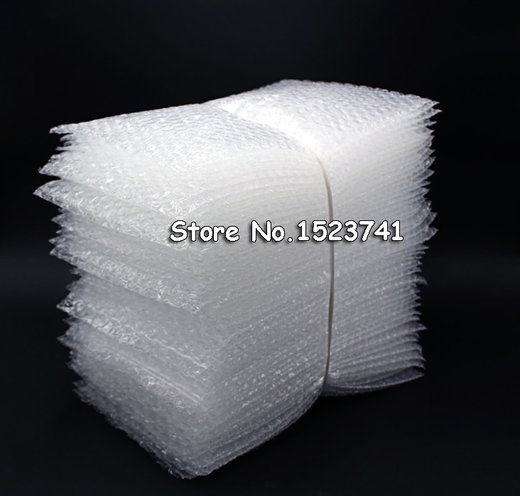 Bolsas de plástico para embalaje de burbujas, envoltorio de plástico de 80x100mm, plástico PE transparente, a prueba de golpes, doble película, 100 unidades