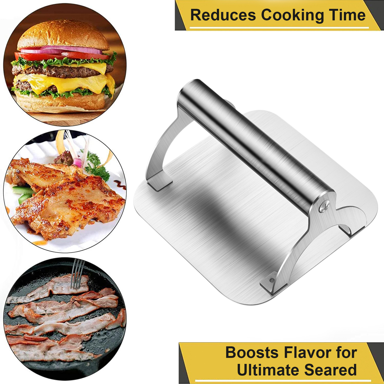 Non-Stick Square Stainless Steel Hamburger Press Maker Chef Cutlets Hamburger Meat Beef BBQ Grill Press Patty Maker