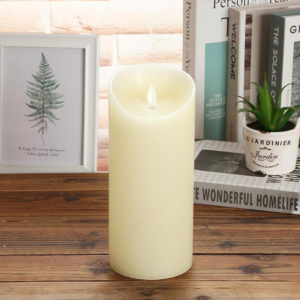Flameless LED Candle Light Real Paraffin Wax Pillars Candle Light with Realistic Swing Flames for Home Christmas Wedding Decor: 1pcs 7.5x20cm