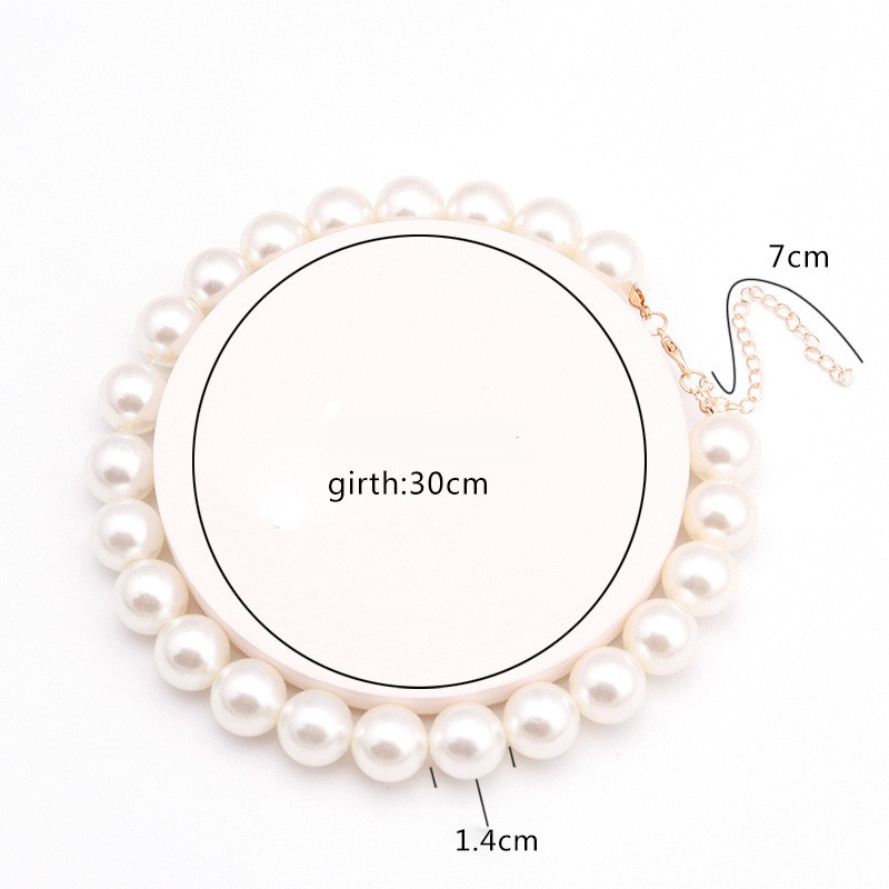 Imitatie Parel Choker Ketting Voor Vrouwen Grote Kralen Verklaring Ketting Sieraden Bruid Party Mode Kralen Accessoires Party Gift