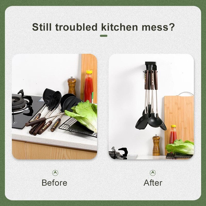 Punch Free 360 Degrees Rotated Kitchen Hooks Rotating Shelf Holder Nail Free Shelf Hanger Hanging Storage Rack