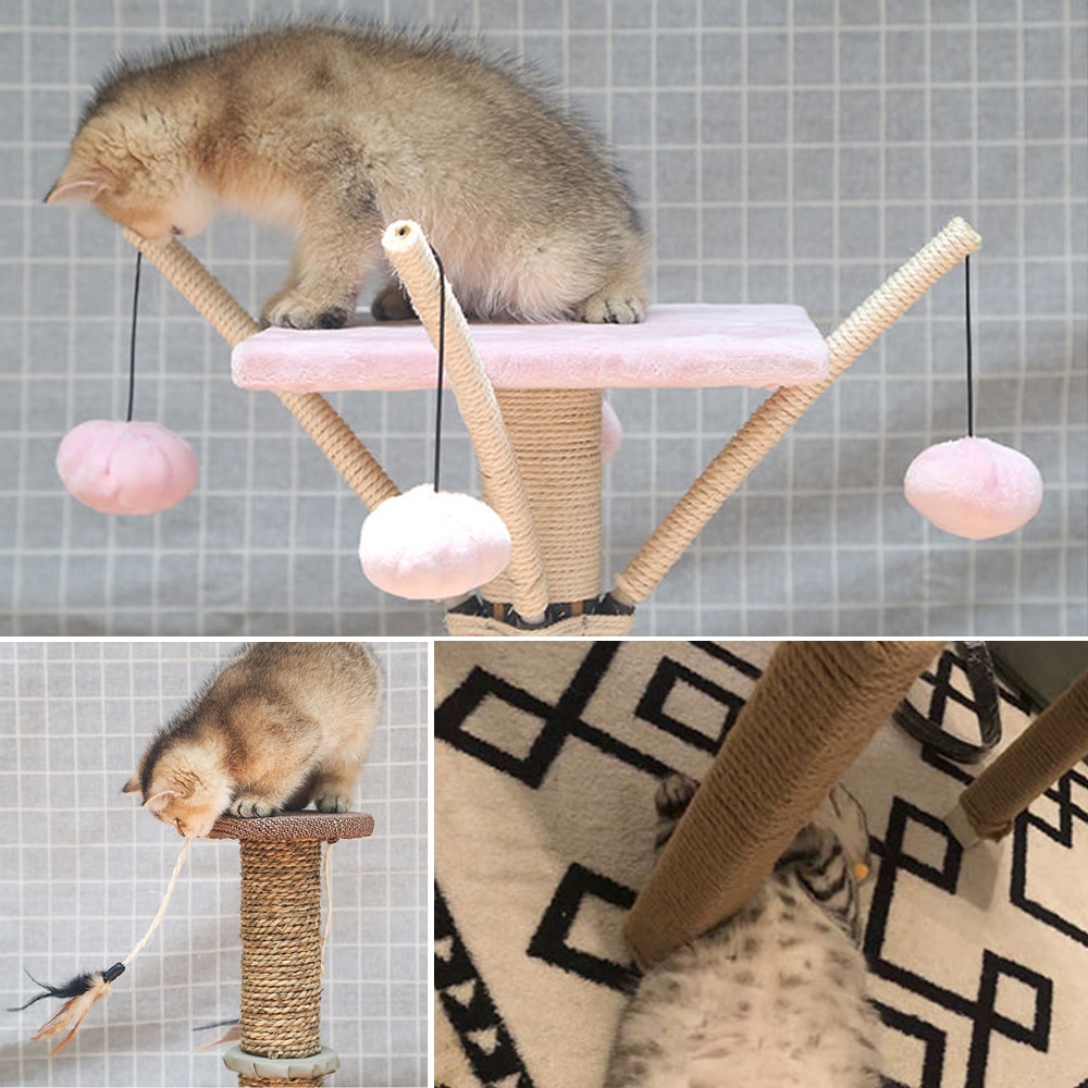 50m Sisal Rope Cat Tree DIY Scratching Post Toy Cat Climbing Frame Replacement Rope Desk Legs Binding Rope for Cat Sharpen Claw