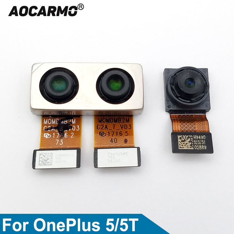 Aocarmo Vorne Gesicht Kamera + Zurück Kamera Dual Hinten Kamera Modul groß Kamera biegen Kabel Für Oneplus 5 Fünf A5000 5T A5010 1 + 5/5T