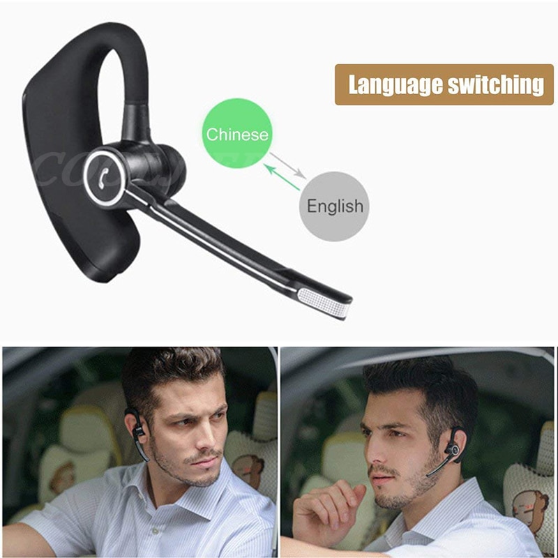COOLJIER V8S Business Bluetooth Headset Car Bluetooth Handsfree Wireless bluetooth Earphone with Mic for iPhone Xiaomi Samsung