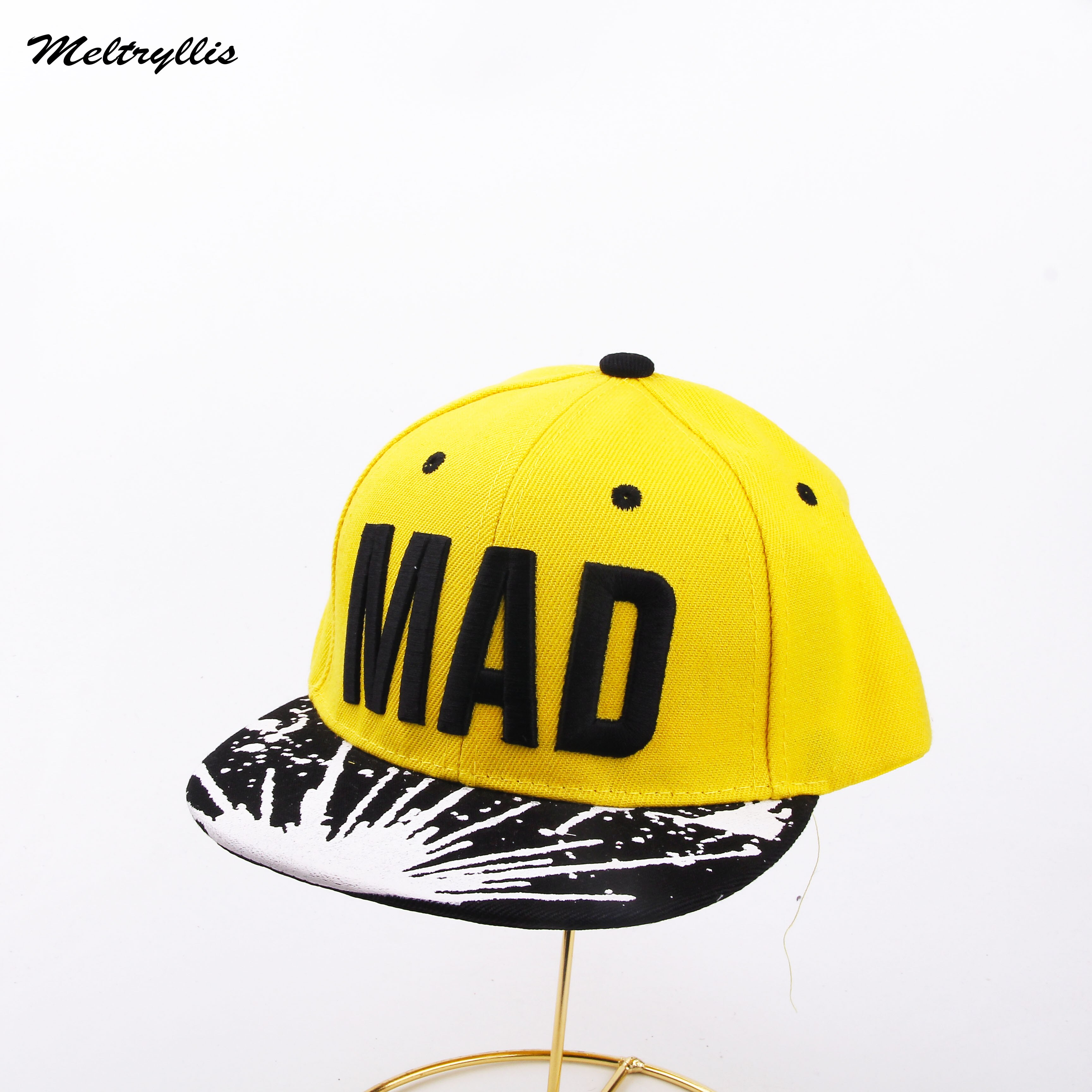 [meltryllis] bogstaver broderi "kad" hip hop kasket unisex baseball hat personlighed simple solhætter: Gul