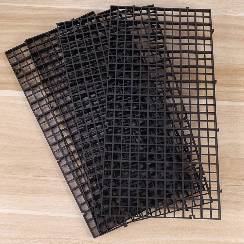 10Pcs Grid Divider Tray Aquarium Aquarium Bodem Isolatie Onderkant Zwart Filter Lade Aquarium Krat: Default Title