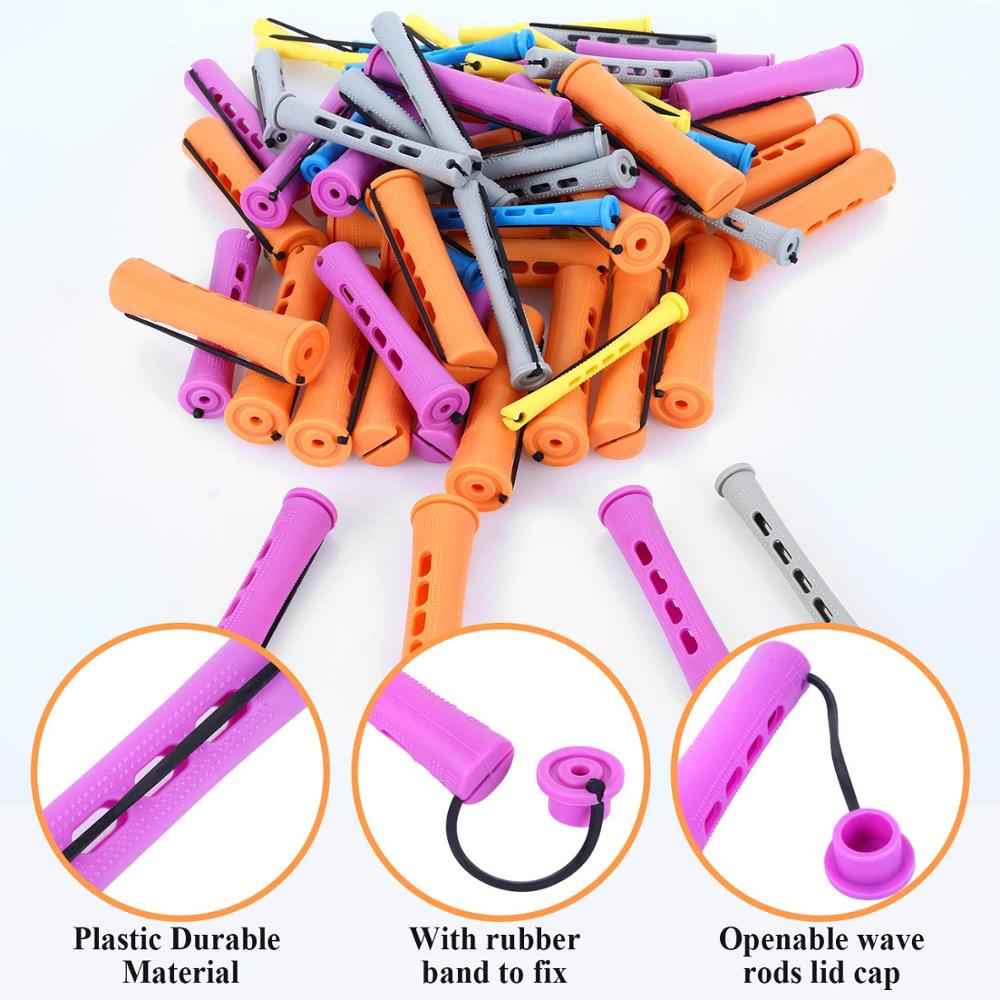 50 pçs 5 tamanhos rolos de cabelo perm hastes conjunto rolos onda fria hastes para mulheres longo cabelo curto diy ferramentas estilo cabeleireiro