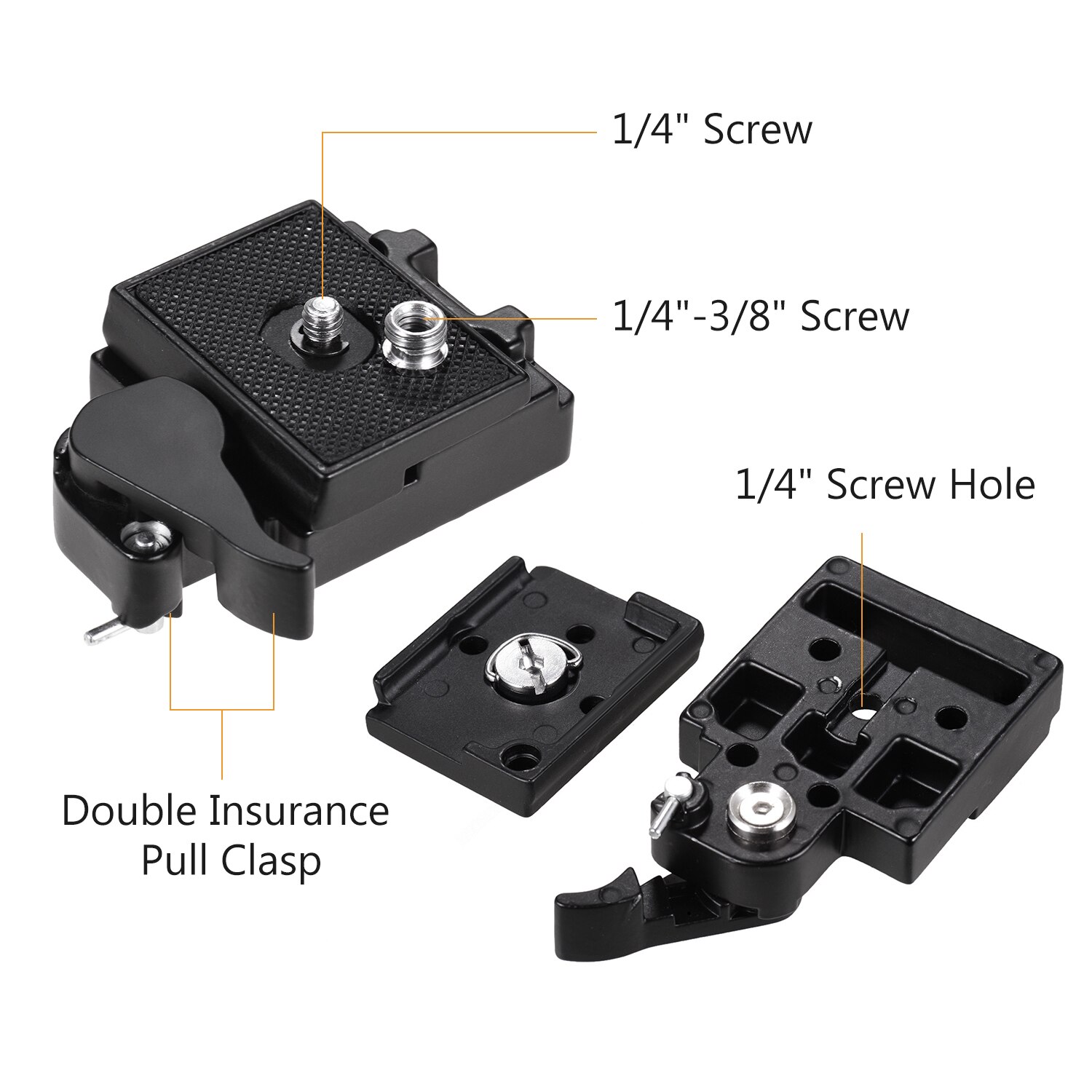 Andoer schnell Freisetzung Platte QR Platte Adapter Aluminium Legierung mit 1/4 Zoll Schraube für DSLR Kamera Smartphone Stativ Einbeinstativ