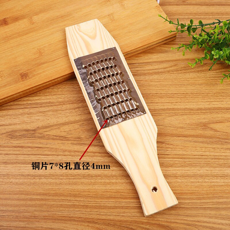 Pure copper plank radish multifunctional vegetable cutter planing old-fashioned wooden grater: hole 4mm