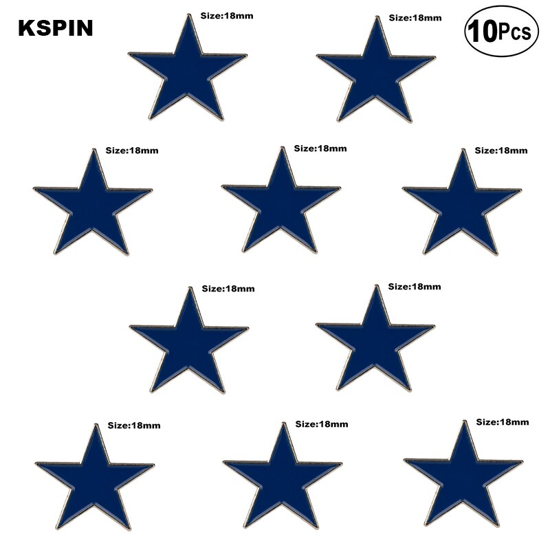 Blue Star Lapel Pin Badge Lapel Pin Flag badge Brooch Pins Badges 10Pcs a Lot: Default Title